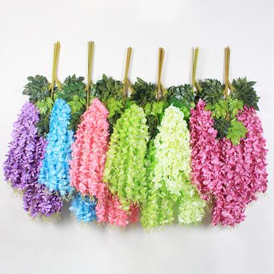 1 Stück künstliche Glyzinien-Blumenpflanze, Wandbehang, Ranke, Hochzeit, Garten, Heimdekoration