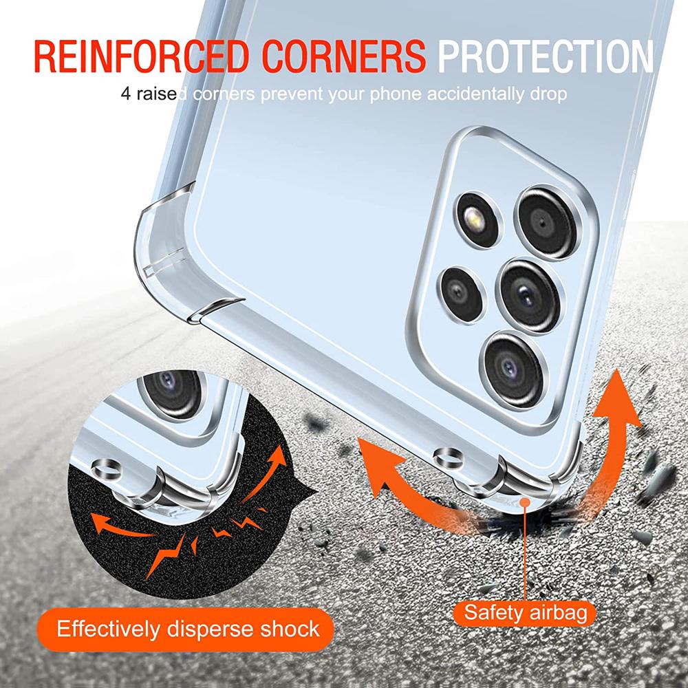 Silný nárazuvzdorný silikonový průhledný kryt na telefon pro Samsung Galaxy A53 5G A23 4G A05 A15 4G A25 A35 A55 5G Ochranný zadní kryt