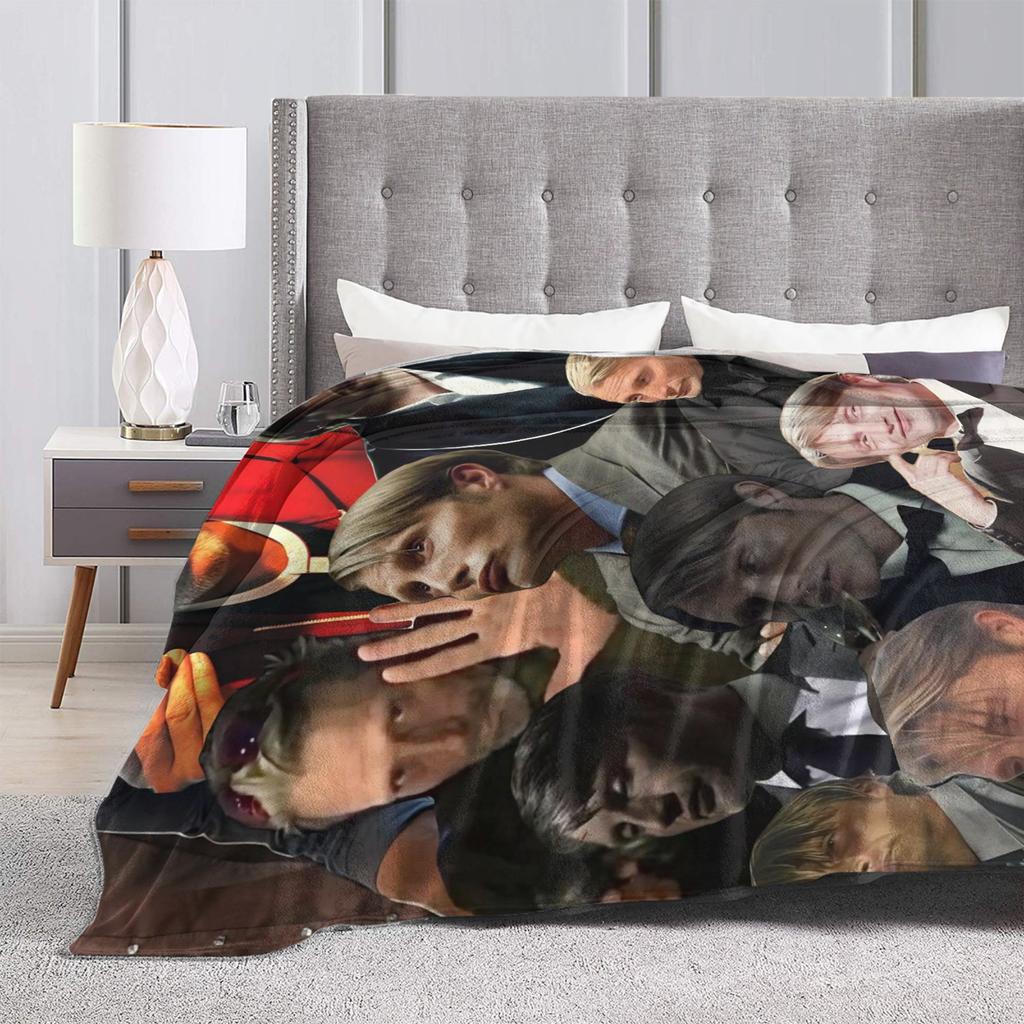 Mads Mikkelsen Decke Camping Flanell Überwurfdecke Für Schlafzimmer Warm Weich Individuelle Qualität Tagesdecke Geschenk