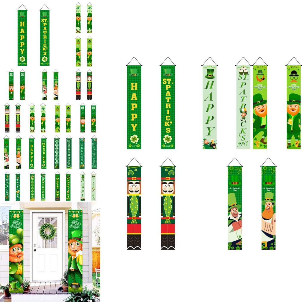 St. Patrick's Day Festive Decor-durable Door Curtain-irish Green Banner