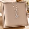 Women's Silver Titanium Steel Necklace with Micro-Inlaid Zircon - Elegant, Durable Clavicle Chain Jewelry