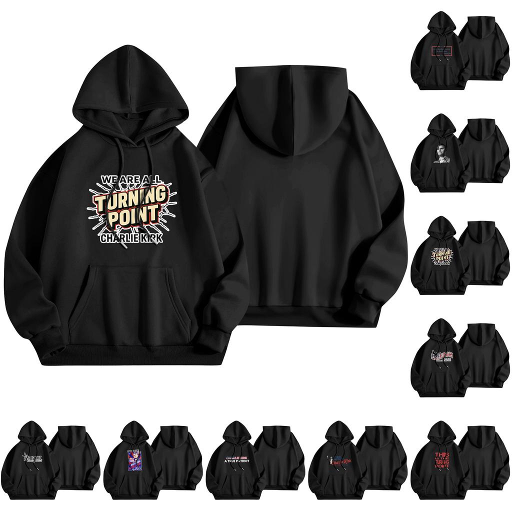 Unisex Fashion Lightweight Long Sleeve Pullover With Pockets  Print Hoodie