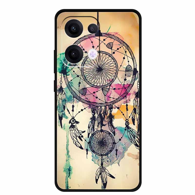 For Oppo Reno13 5G Case Soft TPU Cute Cartoon Silicon Back Cover for Oppo Reno 13 Pro Phone Cases Reno13Pro 13Pro 5G Black Shell