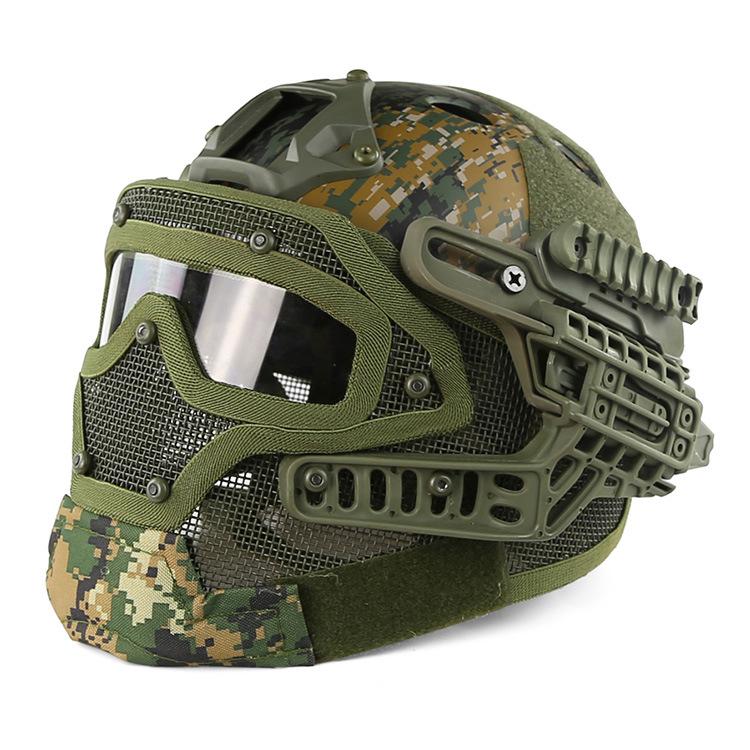 FAST PJ Helmet Mask Integrated Tactical Helmet Head-wrapped Protective Outdoor Cycling Helmet
