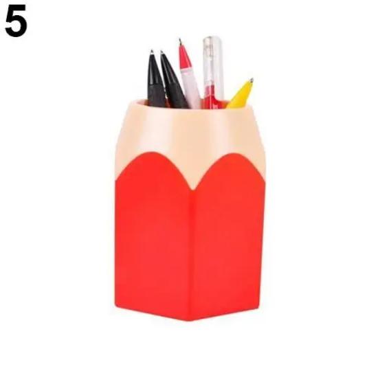 Pencil Shaped Make Up Brush Pen Holder Pot Office Stationery Storage Organizer School Supplies for kids Pens Holder