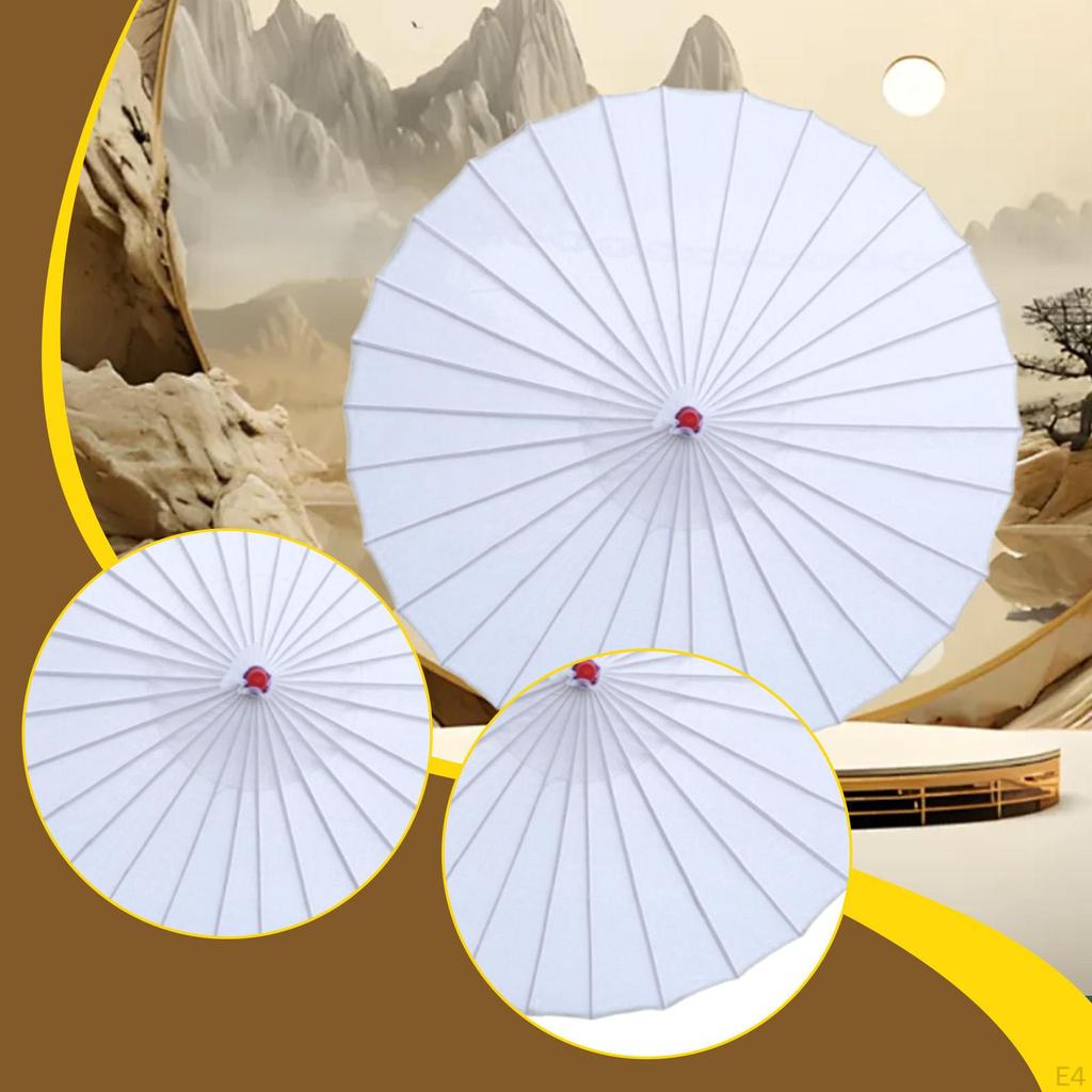 32 Inch Chinese Umbrella with Wooden Handle, for Festivals