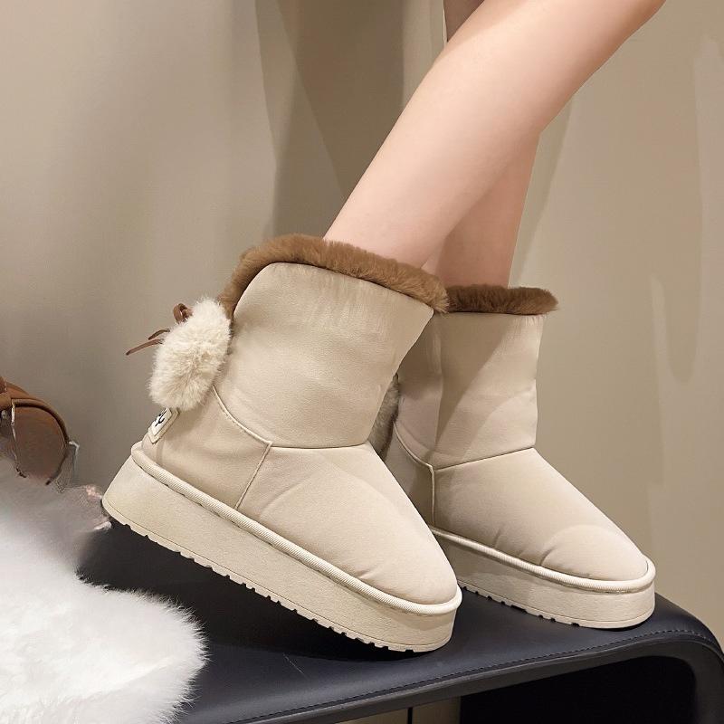 

Женские модные зимние теплые меховые ботинки большого размера на мягкой подошве, ботильоны до щиколотки на подкладке с утеплителем, нескользящие спортивные хлопковые ботинки для пеших прогулок 40/41