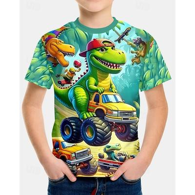 Dziecięcy T-shirt z krótkim rękawem i okrągłym dekoltem, modna odzież typu pulower z nadrukiem