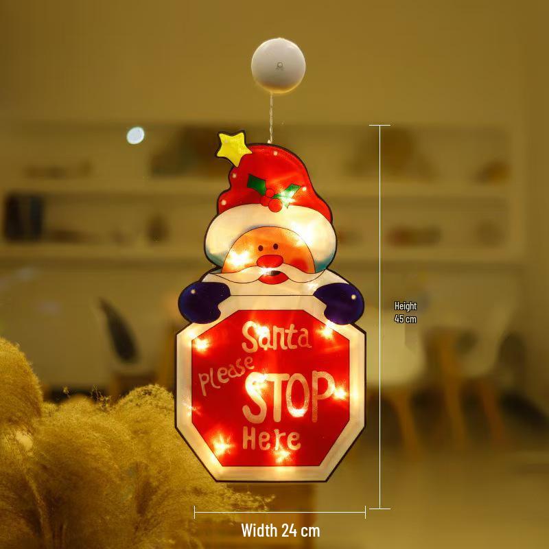 Grenzüberschreitende Weihnachts-Saugnapflichter: Weihnachtsmann, Rentier & Baumdekorationen für Schaufenster und Feiertagsatmosphäre