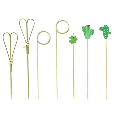 Creative Party Decoration Kitchen & Bar Cocktail Decoration Stick Toothpick Art Flower Stick Bamboo Stick Fruit Stick
