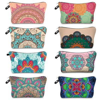 Damen Blume Muster Kosmetiktasche Toilettenartikel Organizer Reise Aufbewahrungskoffer 6431