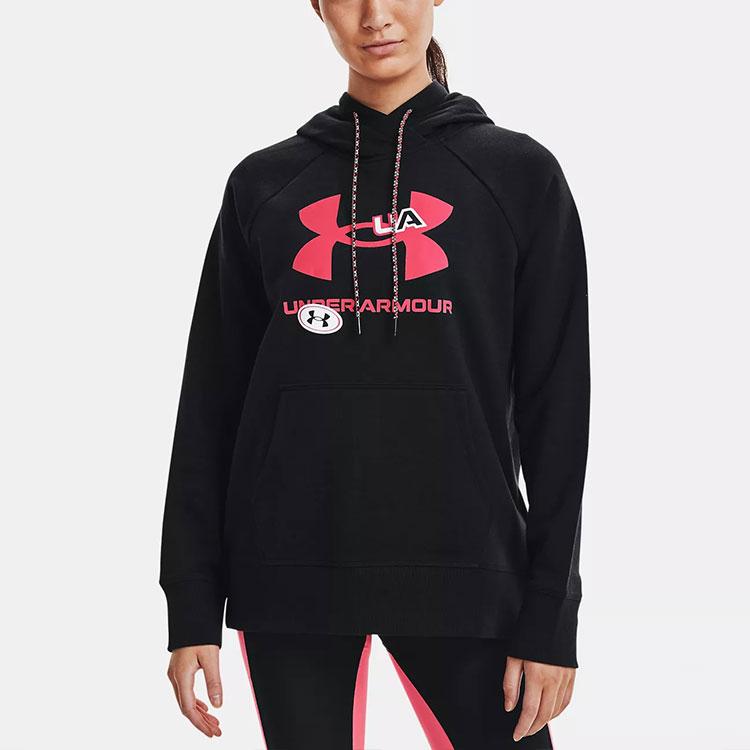 Under Armour Rival Big Logo Fleece Training Hoodie Women Hoodies Black 1366112-001