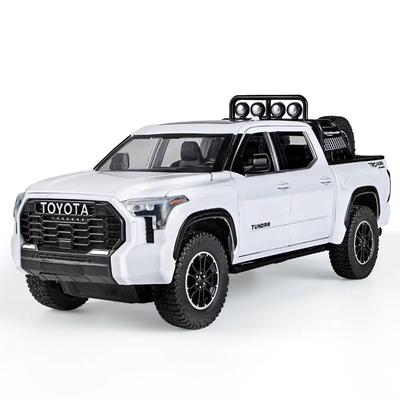 Grand 1/24 Toyota Tundra SUV Modèle de Voiture Moulé Sous Pression Miniature Voiture en Métal Véhicule Tout-Terrain Collection Son Lumière Jouet pour Enfants
