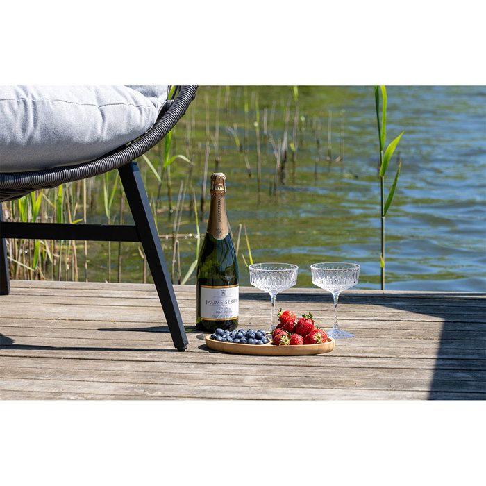 Set of 2 Natural Bamboo Serving Trays