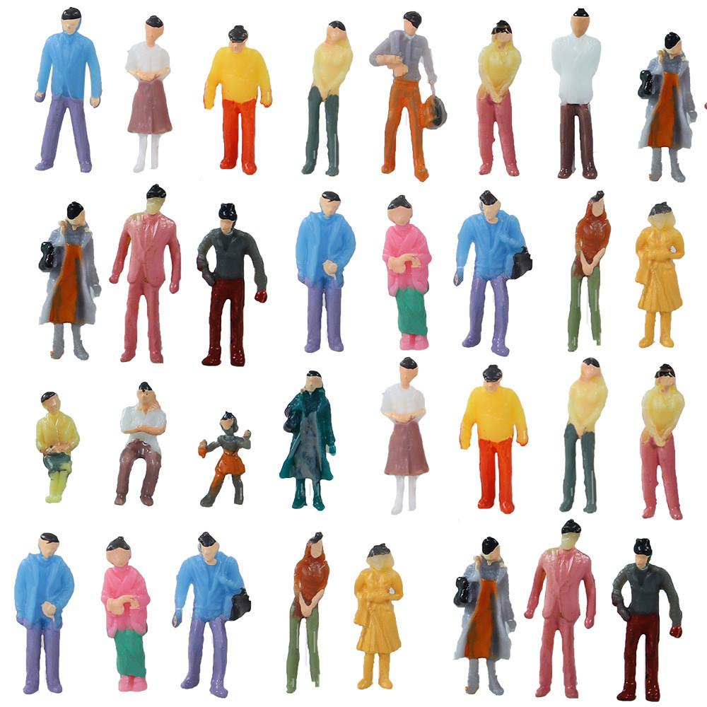 Colorful Plastic Miniature Figurine Models Set Of 100 In 1 To 200 Scale For Collectors