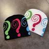 Colored Fashion Question Mark Pattern Neutral Casual Warm Knitted Hat Autumn For