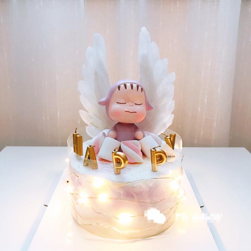 Adorable Cartoon Doll Cake Topper: Sleepwalking Bobblehead for Kids' First Birthday or Desktop Decor