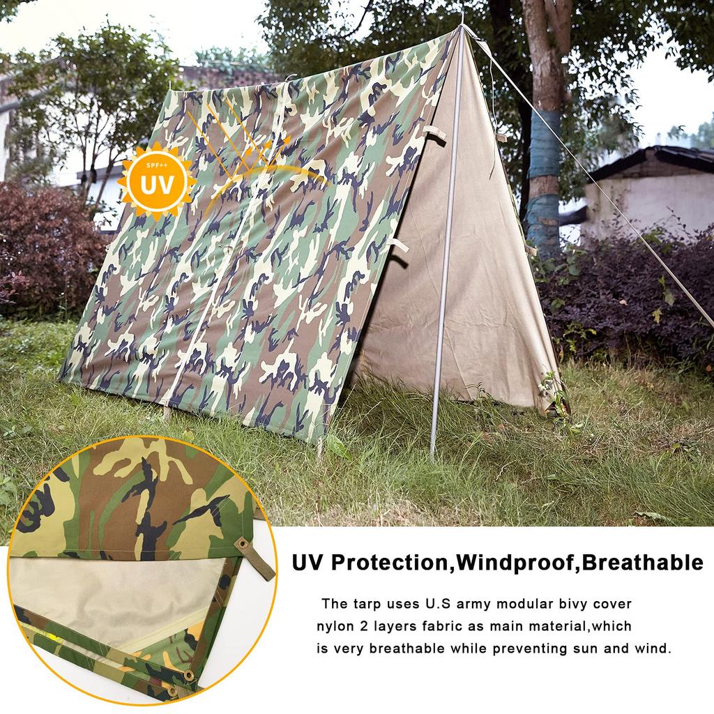 AKmax Military Tarp Survival Shelter Stan Lehký Bushcraft Fly By Bee Cover Rain and Sun Woodland