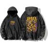 Anime JoJo's Bizarre Adventure Dio Brando Hoodies Vintage Washed Oversized Streetwear Men Long Sleeves 100% Cotton Hooded Tops