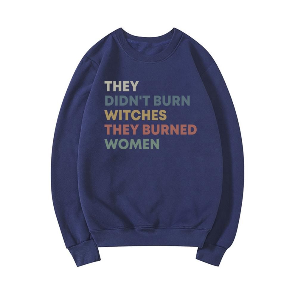 

Они не сжигали ведьм, они сжигали женщин. Толстовка с капюшоном «Феминистка-ведьма». Женский свитер с круглым вырезом. Топ «Права женщин». XXXL темно-синий