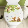 Cartoon Squirrel Stickers, Pinecones, Butterflies, Bathroom, Toilet Stickers for The Bathroom and Toilet Area