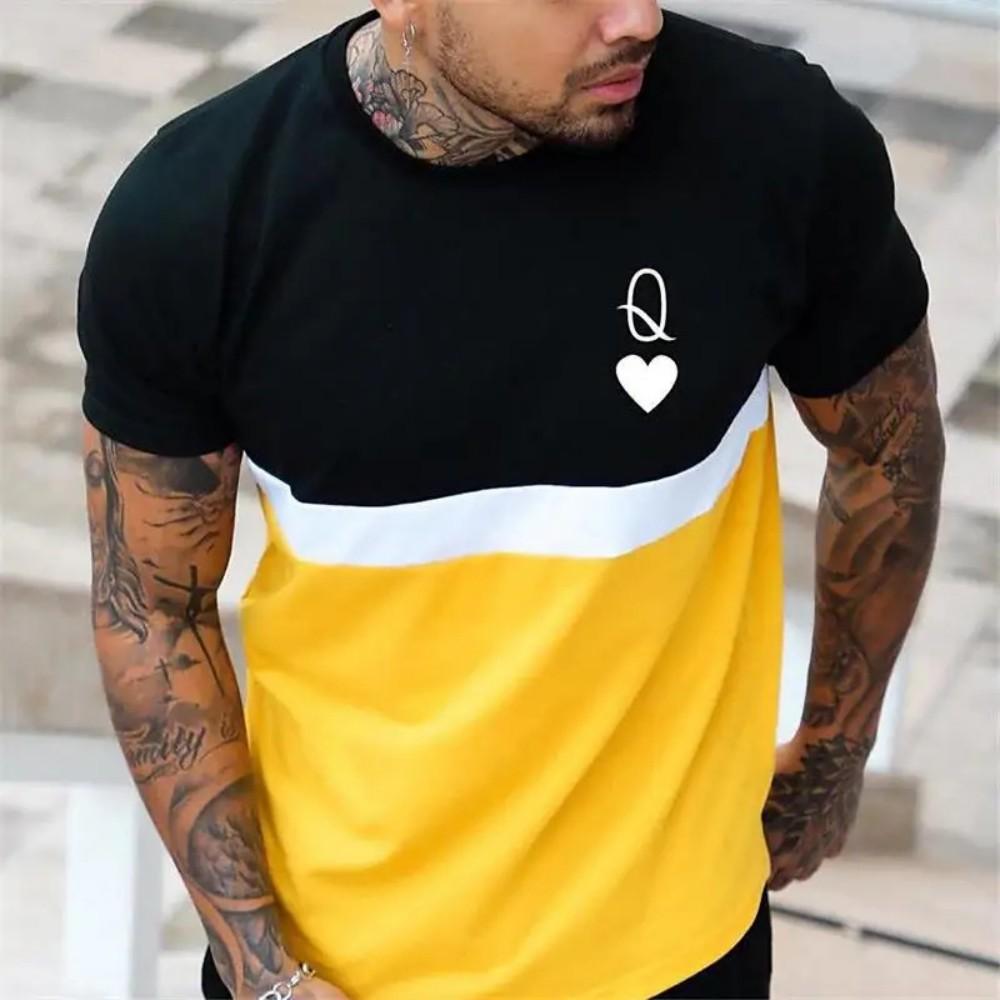 Men's Polo Shirt with Crown K Logo, Slim Fit Street Top