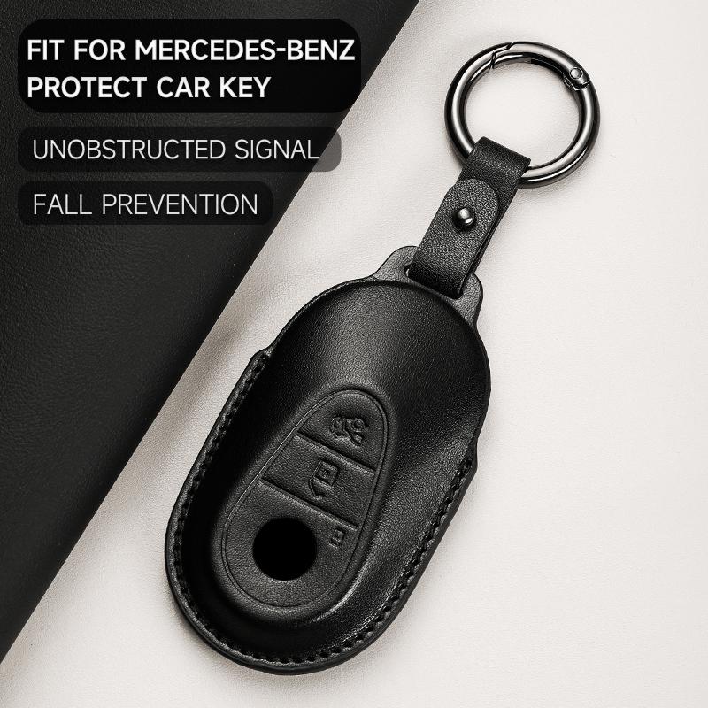 Leather Car Key Cover Case Protection Shell Keychain for Mercedes Benz C S A Class W206 W223 S350 C260 C300 S400 S450 S480 S500
