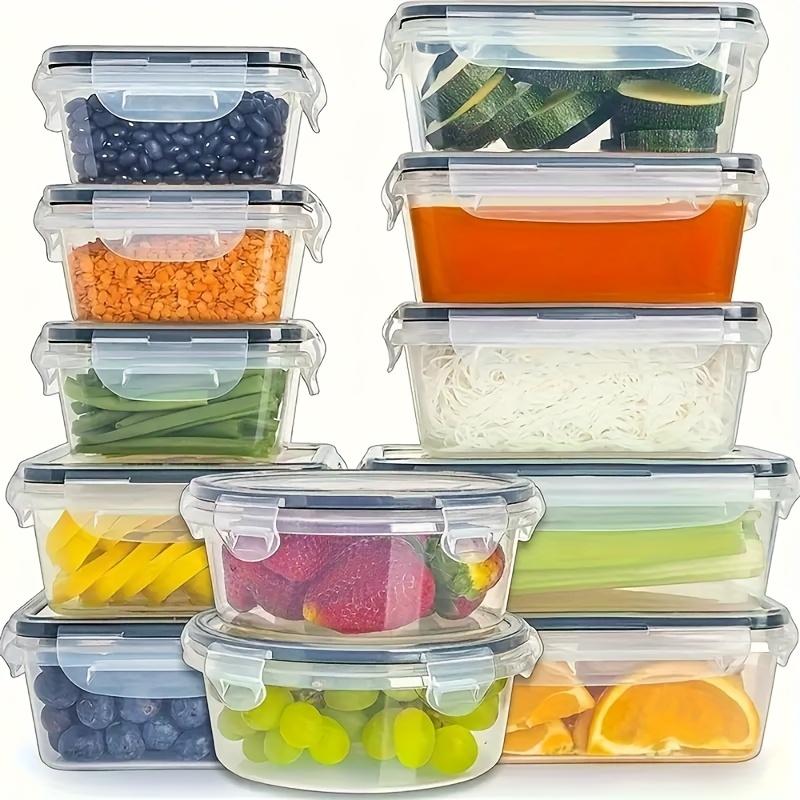 Four Sets of Multi-functional Transparent Food Storage Kits, Multi-size, Tightly Closed Lids To Keep Food Fresh and the Kitchen Clean and Orderly