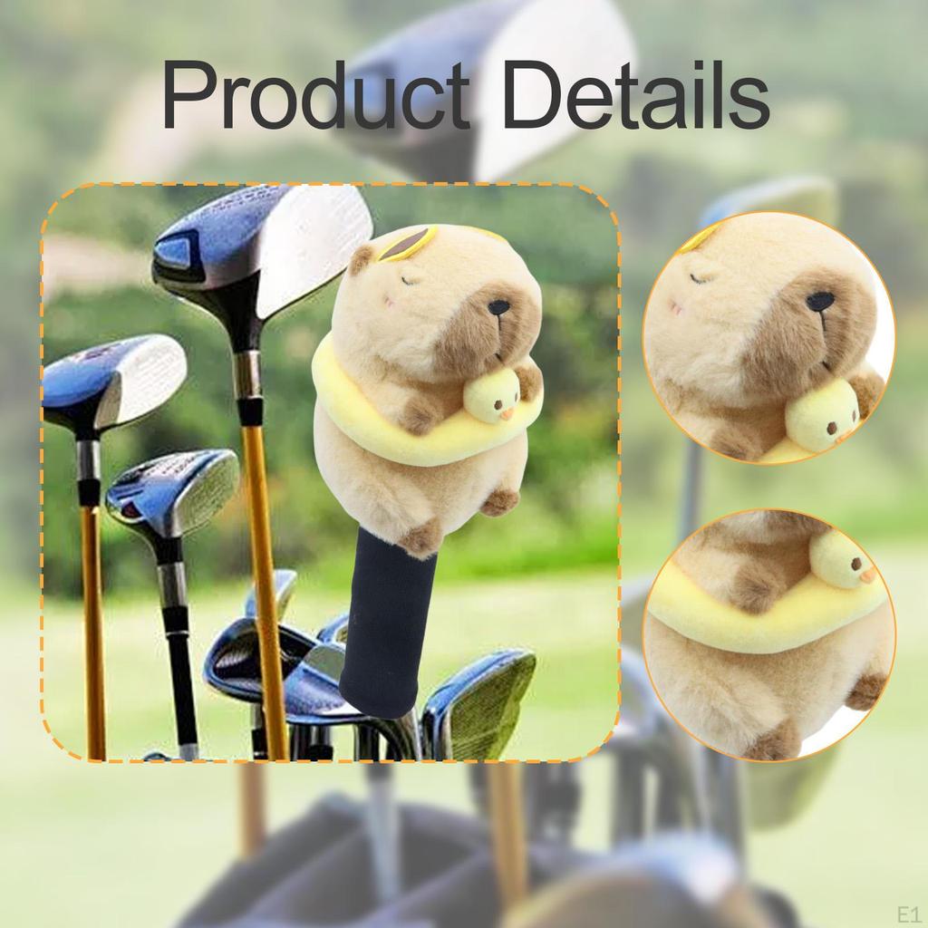Fairway Wood Golf Club Headcover Plush Head Cover Capybara Golfer Gift Cute Animal Funny