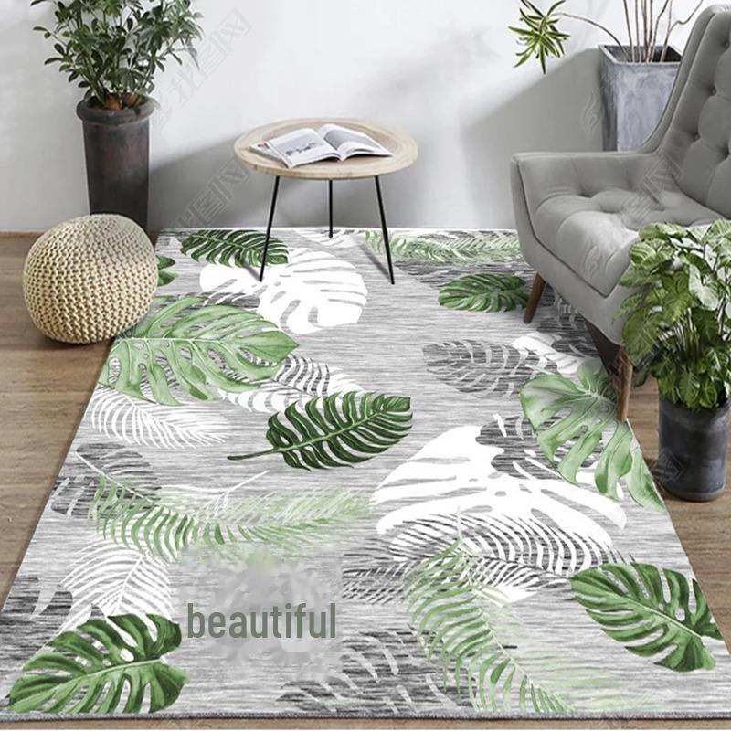 Nordic Style Carpet: Fresh Floral Design for Living Room, Bedroom, or Bay Window Coffee Table.