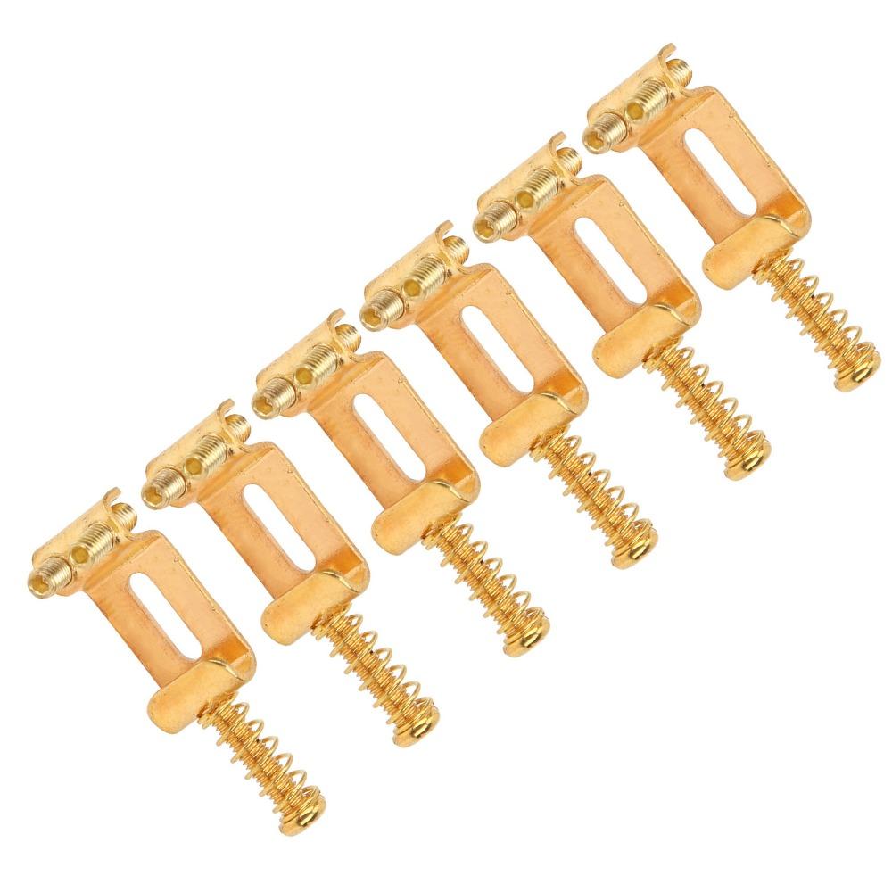 6PCS Metal Material Electric Guitar Saddles Golden Tremolo Bridge Saddles For Electric Guitar