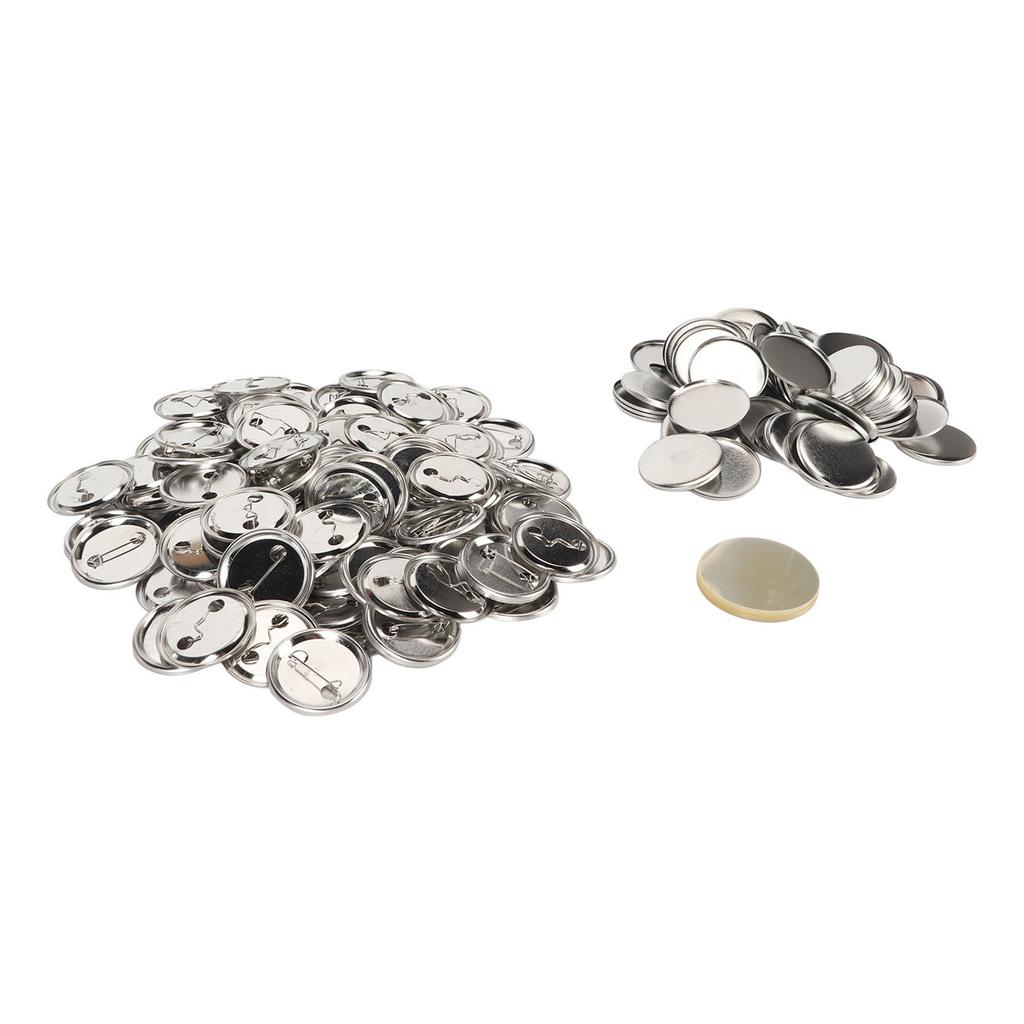 100 Set Pin Back Button Parts Sturdy Metal Plastic Rustproof Smoothing Button Making Supplies for Badge  