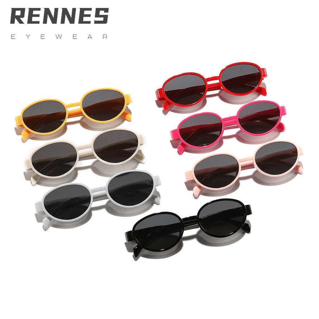 Rennes children's new candy color oval frame sunglasses cute baby outdoor sunshade sunglasses tide