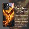 Aesthetic Phoenix Fire Feather Pattern Tempered Glass Phone Case for iPhone 17 16 Pro Max 15 14 Plus 13 12Mini 11 X XS MAX Cover