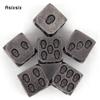 6 Stück Silber Totenkopf Metallwürfel Massivmetall Polyeder Würfel Set Geeignet für Rollenspiele RPG Brettspiele Kartenspiele