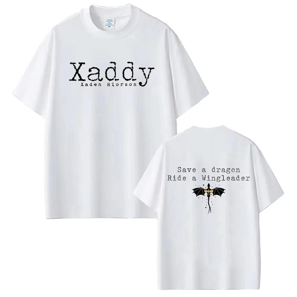 Basgiath War College Fourth Wing Fantasy Novel Tshirt Dragon Rider Xaden Riorson Print Short Sleeve Top Mens Women Cotton