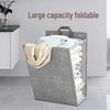 Foldable Wall-Mounted Waterproof Cotton Linen Laundry Basket Hamper for Bathroom Storage