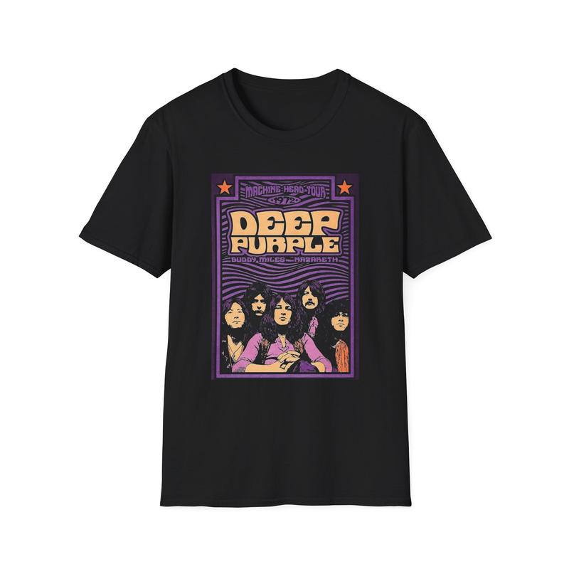 Deep Purple, Graphic Unisex T-shirt | Rock Band Tee L