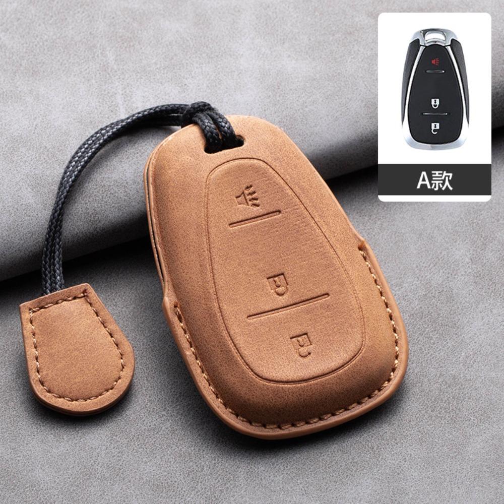 Premium for Nappa Leather Key Cover for Chevy Malibu XL Equinox Blazer Camaro Car Keys
