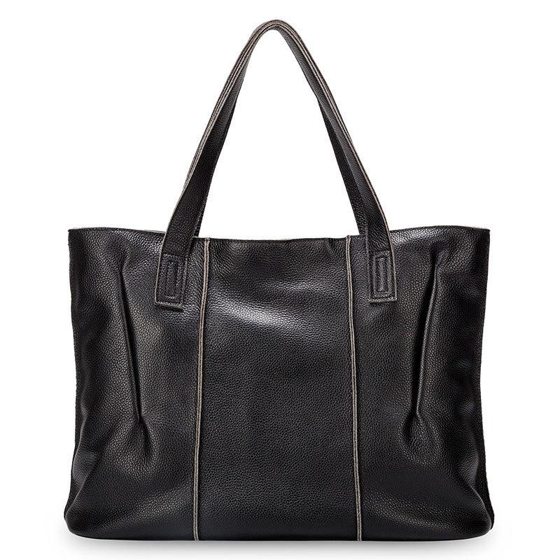 Leather large bag, pure leather women s handbag, first layer cowhide women s bag, soft leather large-capacity shoulder bag, simple tote bag.