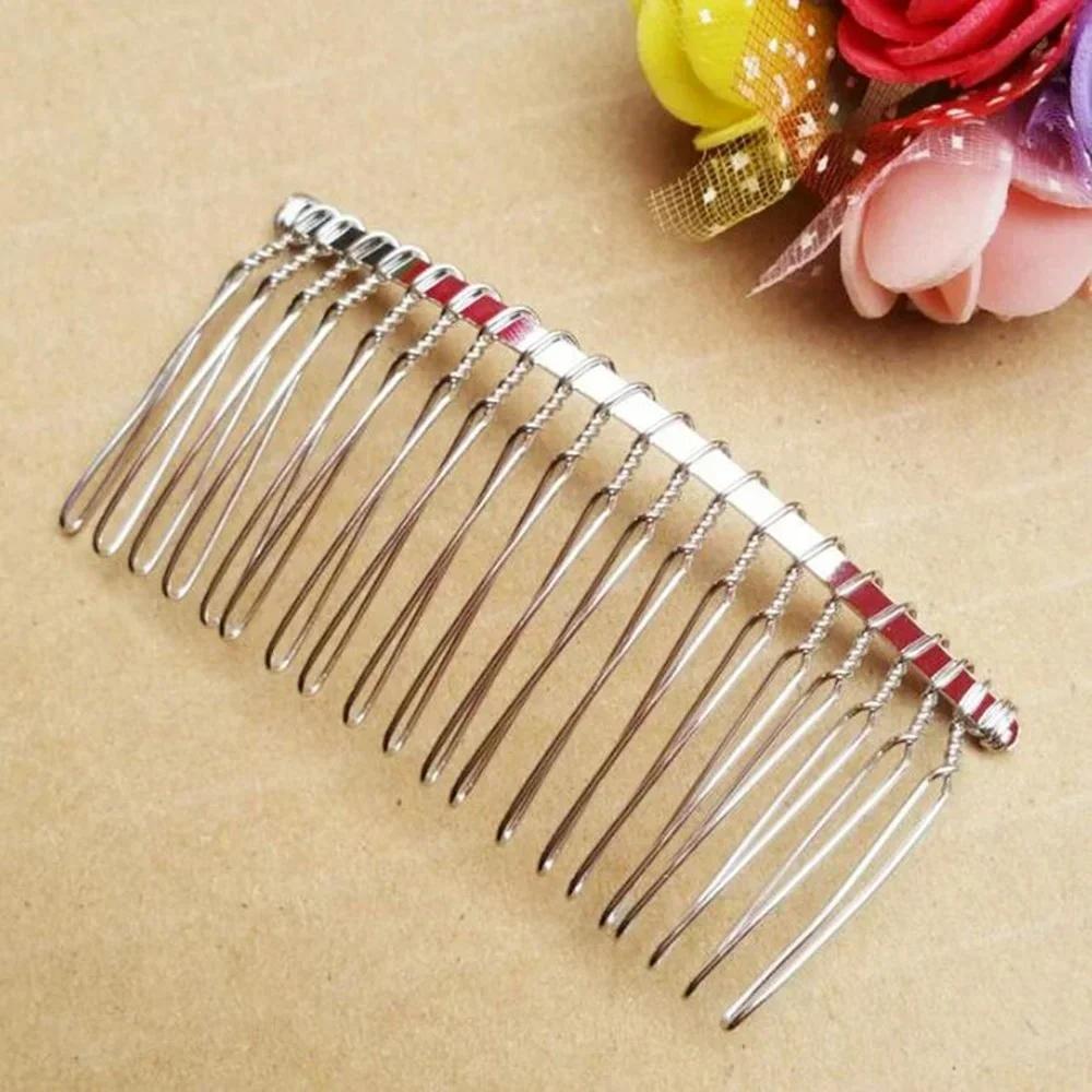 10Pcs 20 Teeth DIY Metal Hair Comb Claw Hairpins for Wedding Jewelry Making Findings Handmade Comb Base Bridal Accessories