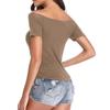 Women's Fashion Slim Fit Off Shoulder Short Sleeve T-Shirt Top