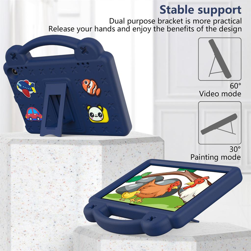 For Amazon Fire HD 8 (2024) Case Kids Cartoon Patterns Hand Grip Kickstand Tablet EVA Cover