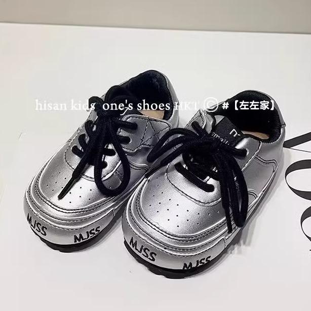 

2025 spring and autumn Korean version of children s breadboard shoes tide brand new boys and girls round head non-slip versatile sports shoes tide size 33, shoe inner length 20.3 cm серебряный