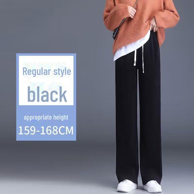 

Женские брюки из шенилла с высокой талией и широкими штанинами, повседневная бархатная драпировка для осени и зимы 4XL (for 181-200 lbs)