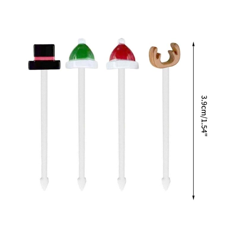 4x Fruit Sign Fork Set for Cake Dessert Pastry Reusable Lunch Box Toothpicks