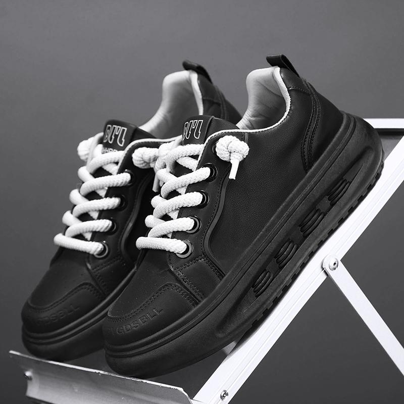 

Модные удобные мужские кроссовки для скейтбординга, повседневные кроссовки для студентов, весенние удобные универсальные дизайнерские спортивные туфли на шнуровке 44 чёрный