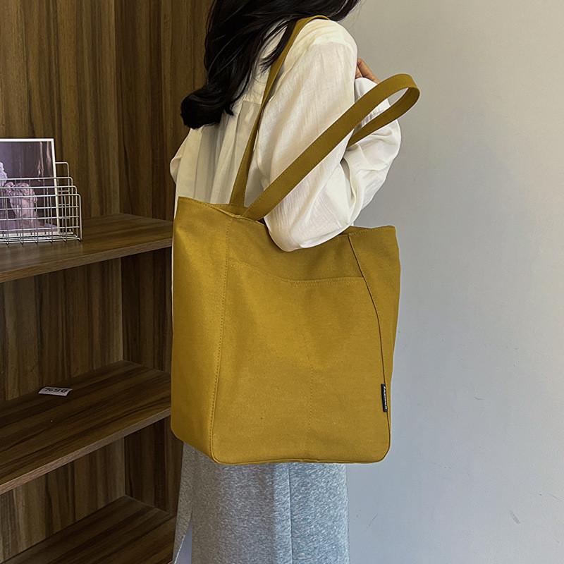 Stylish New Spring Japanese Canvas Casual Shoulder Tote Bag For Women With Spacious Design