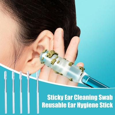 Yousheng Sticky Ear Wax Removal Swabs with Soft Silicone Tip Gentle Ear Cleaner Comfortable Ear Cleaning Sticks Eco-Friendly Ear Pick for Adults Kids
