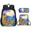 Student Schoolbag Large Capacity Backpack Double Layer Backpack Satchel Pencil Case Versatile Storage